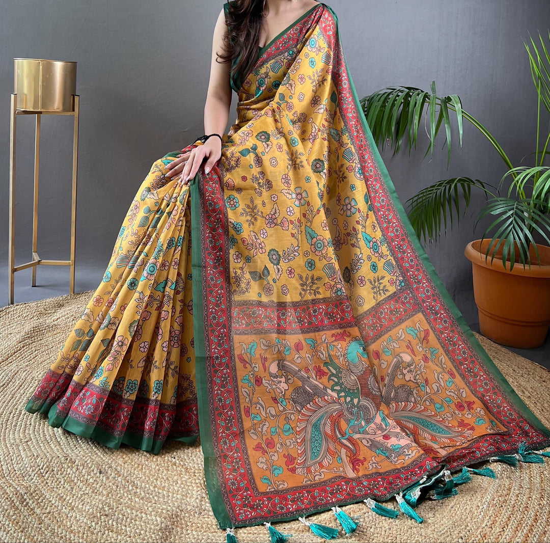 Art Meets Fabric Kalamkari Cotton Saree