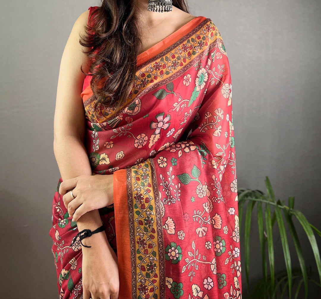 Art Meets Fabric Kalamkari Cotton Saree