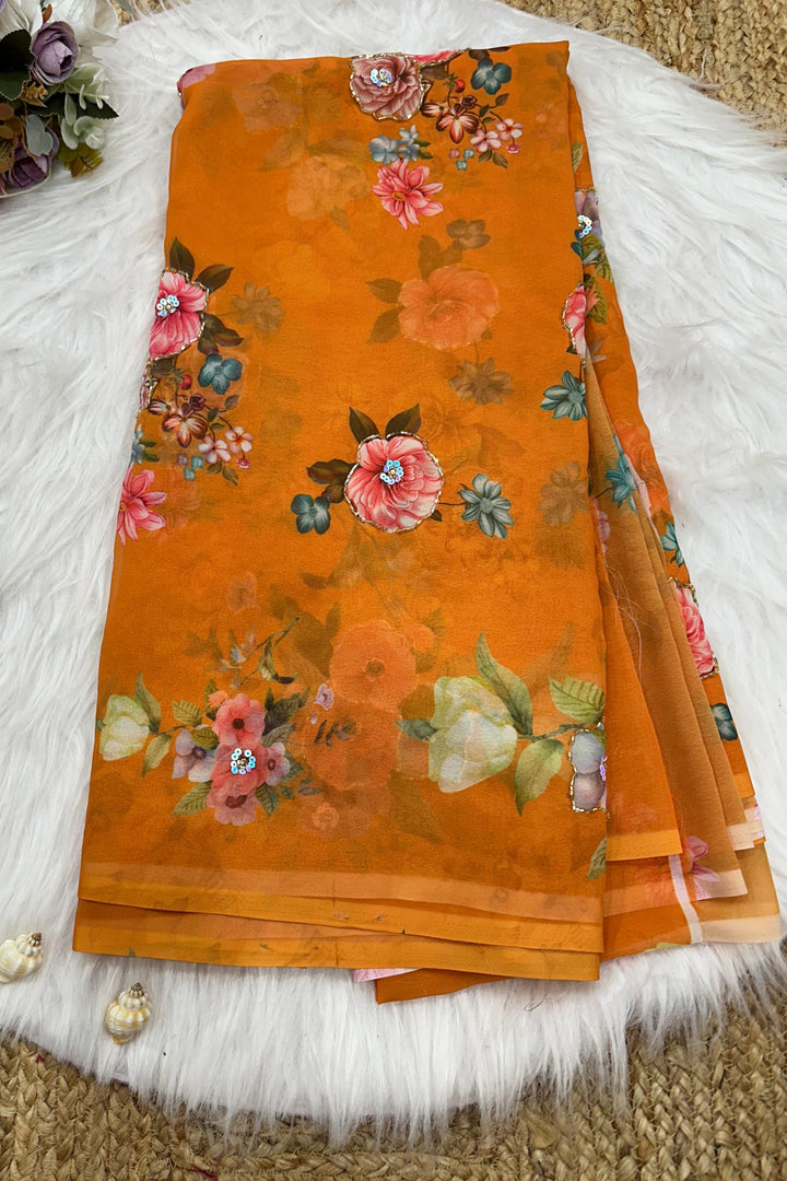 Perfect For Women Georgette Silk Saree