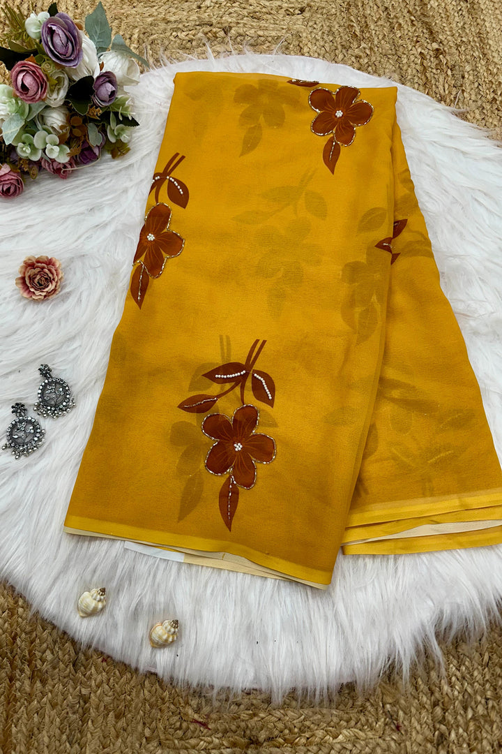 Perfect For Women Georgette Silk Saree