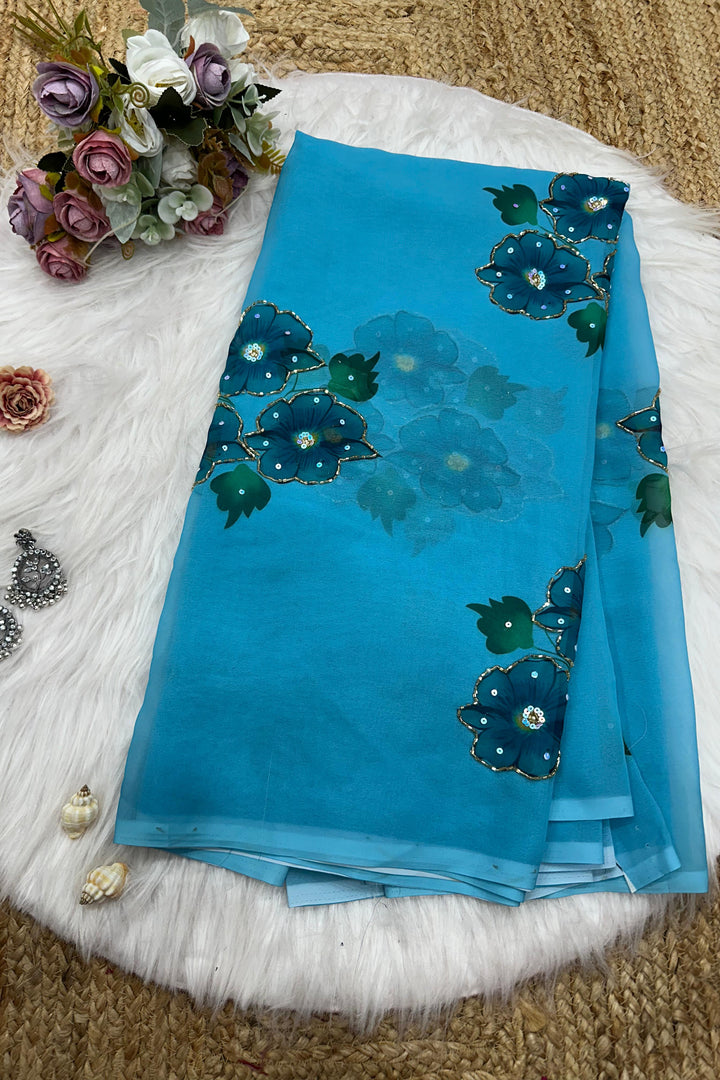 Perfect For Women Georgette Silk Saree