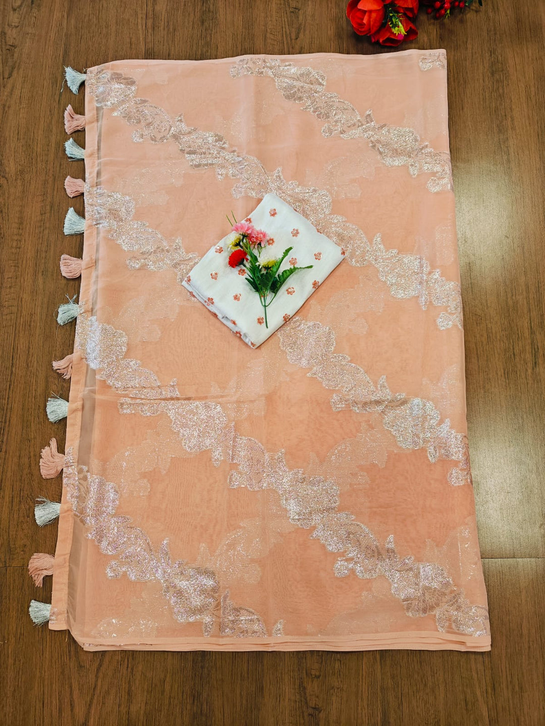 New Hope Peach Chiffon Saree