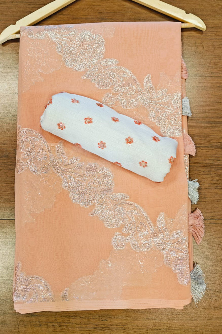 New Hope Peach Chiffon Saree