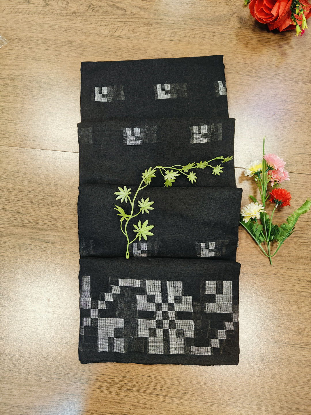 Soul Be As Wild Khadi Black Cotton Saree