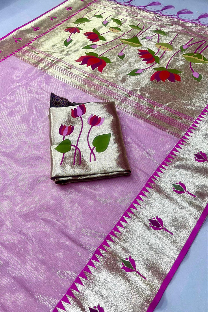 Joy In The Journey Kanjivarum Paithani Pink Silk Saree