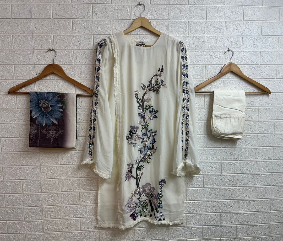 White Love Tunic Set