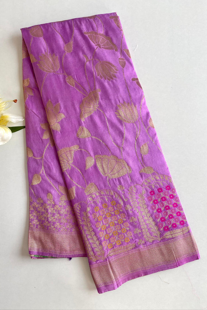 Gleaming Twilight Georgette  Silk Saree