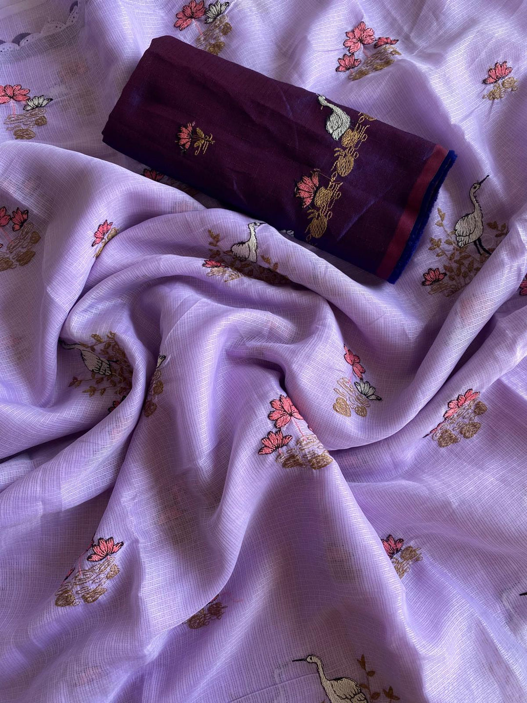 Tradition To Trend Kota Doriya Lavender Saree