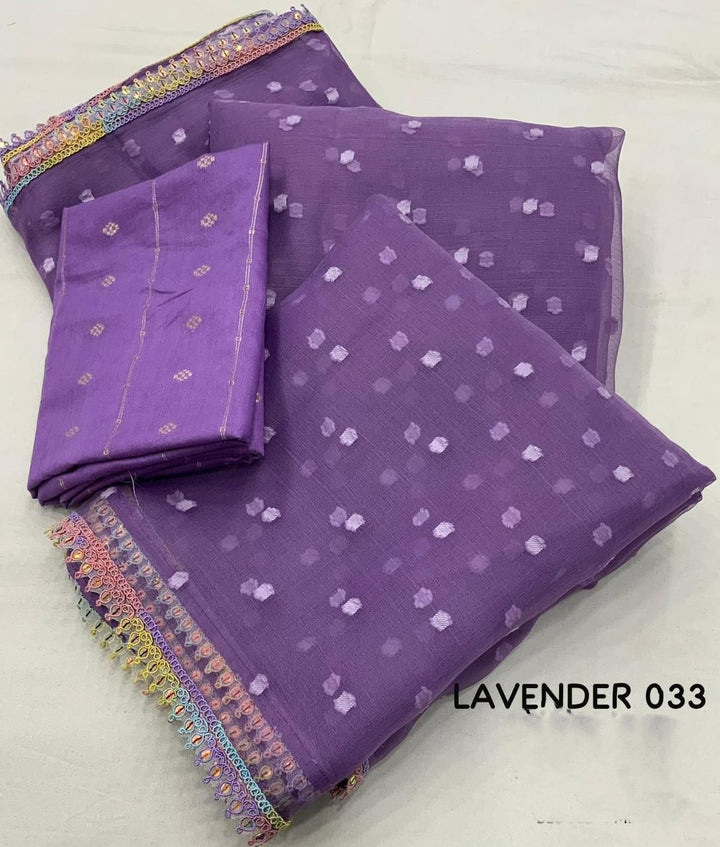 An Ageless Style Organza Lavender Saree