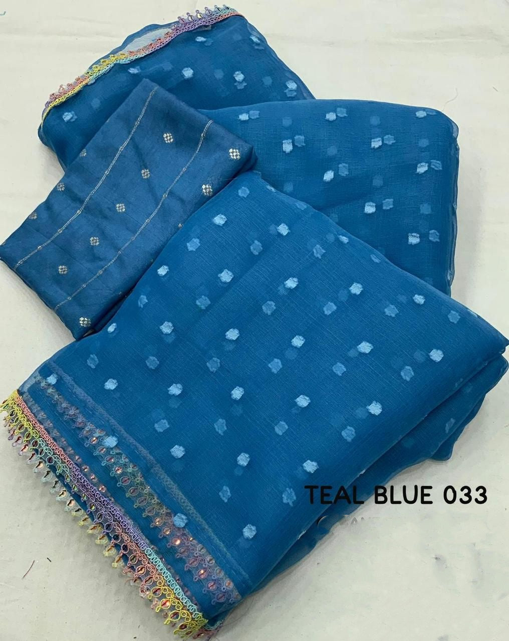 An Ageless Style Organza Blue Saree