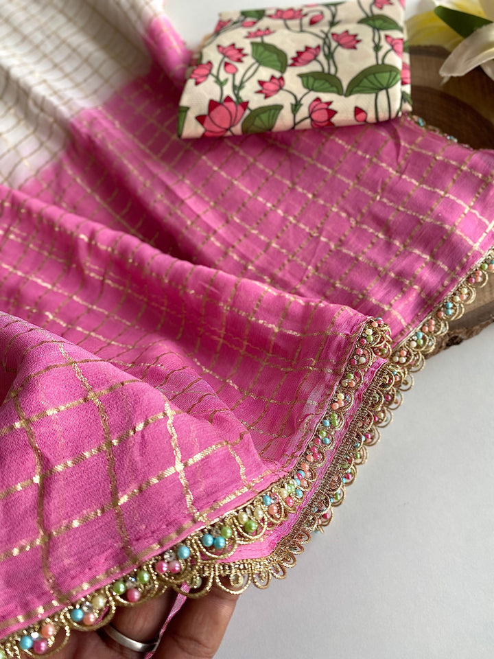 A light Day Georgette Silk Saree