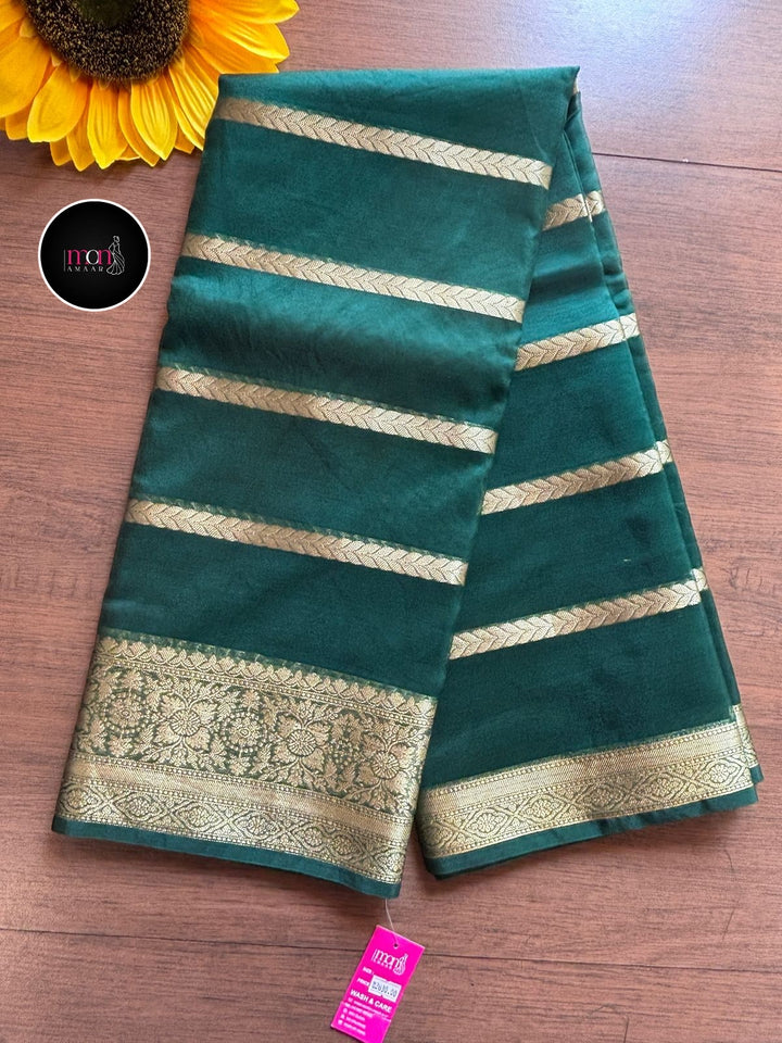 Green Banarasi Organza Saree