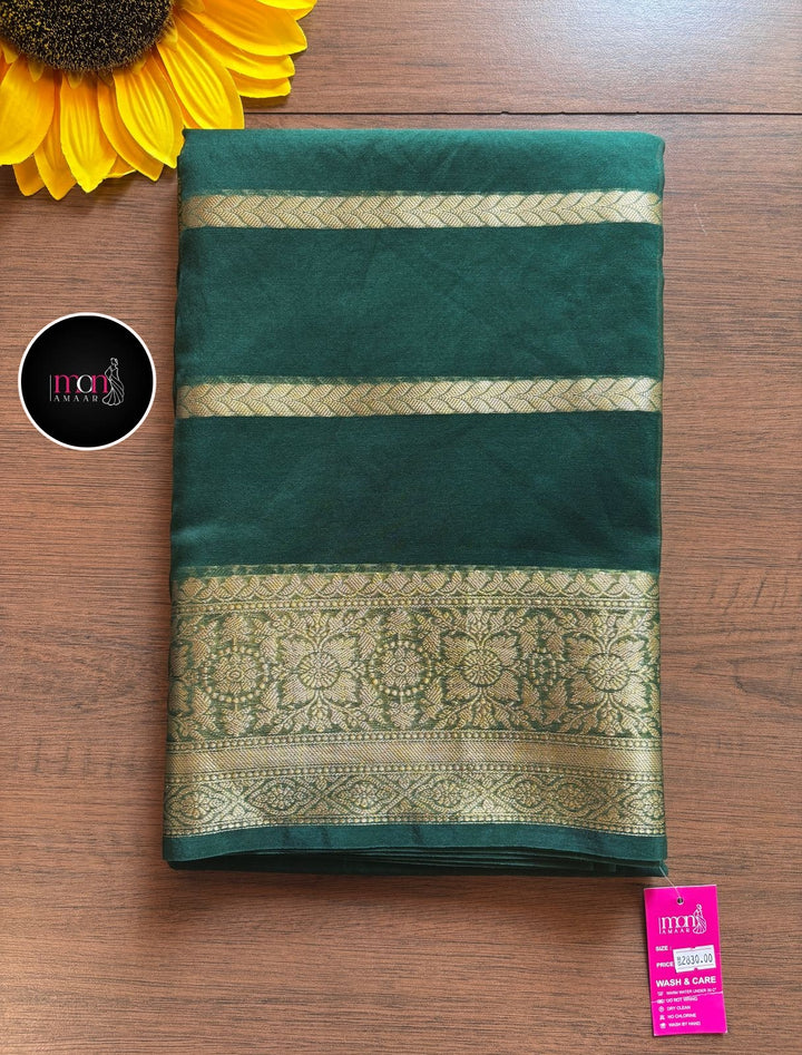 Green Banarasi Organza Saree