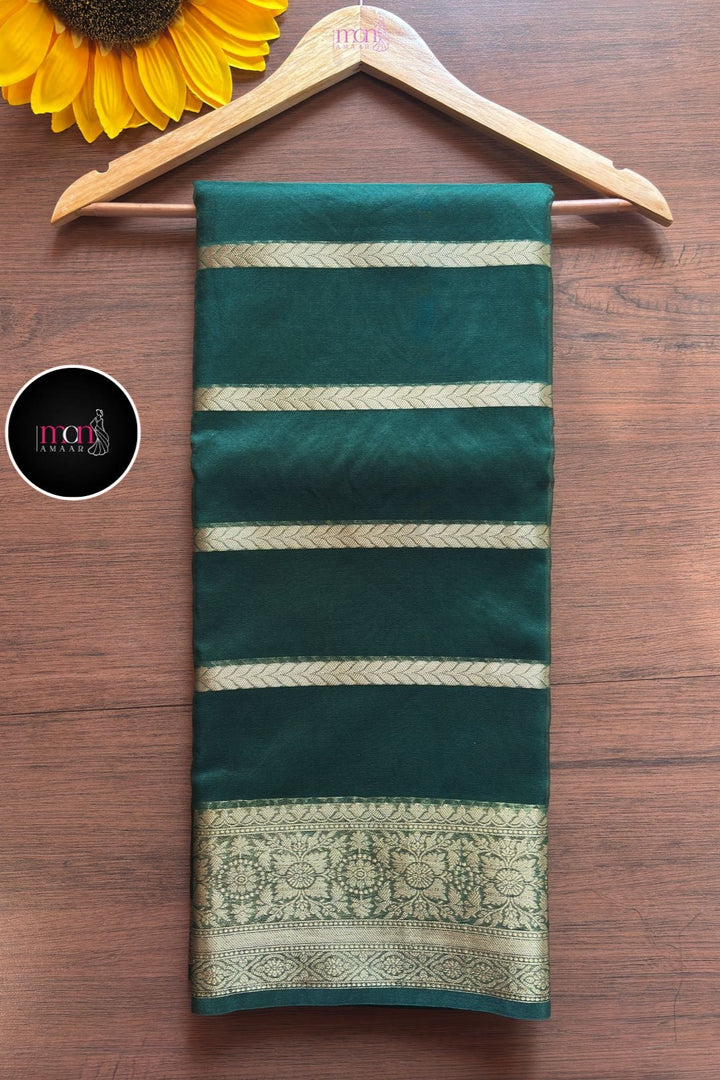 Green Banarasi Organza Saree