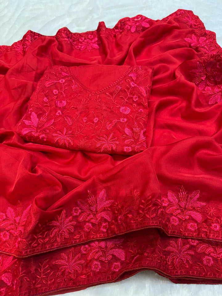 The Heart Of My Love Organza Saree