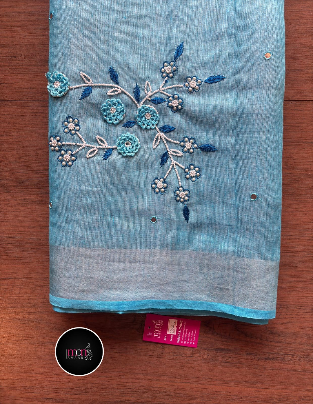 Sky Gaze( Pure Tissue Linen Saree)