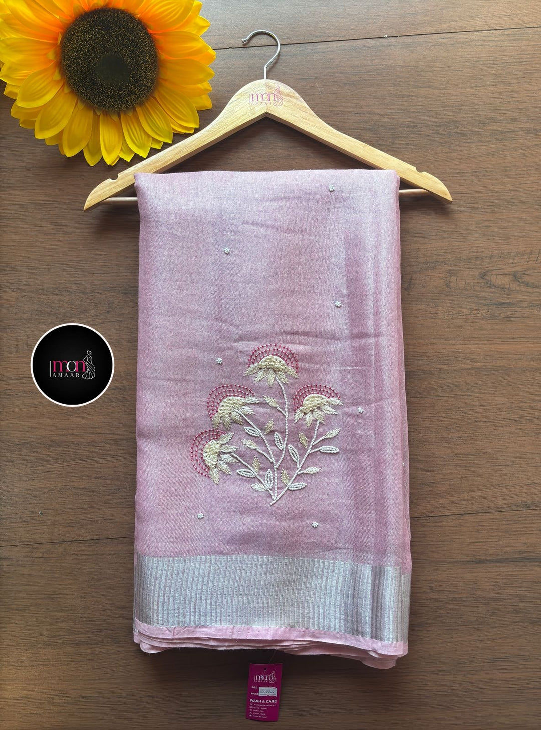 Pearl Of Ribbon ( Pure Tissue Linen Saree)