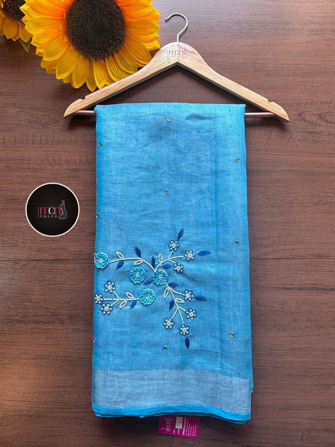 Sky Gaze( Pure Tissue Linen Saree)