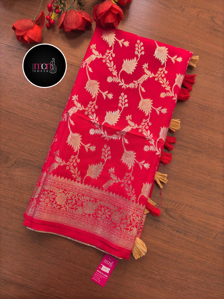 Zari Symphony -Soft Banarasi Silk (Semi)Saree