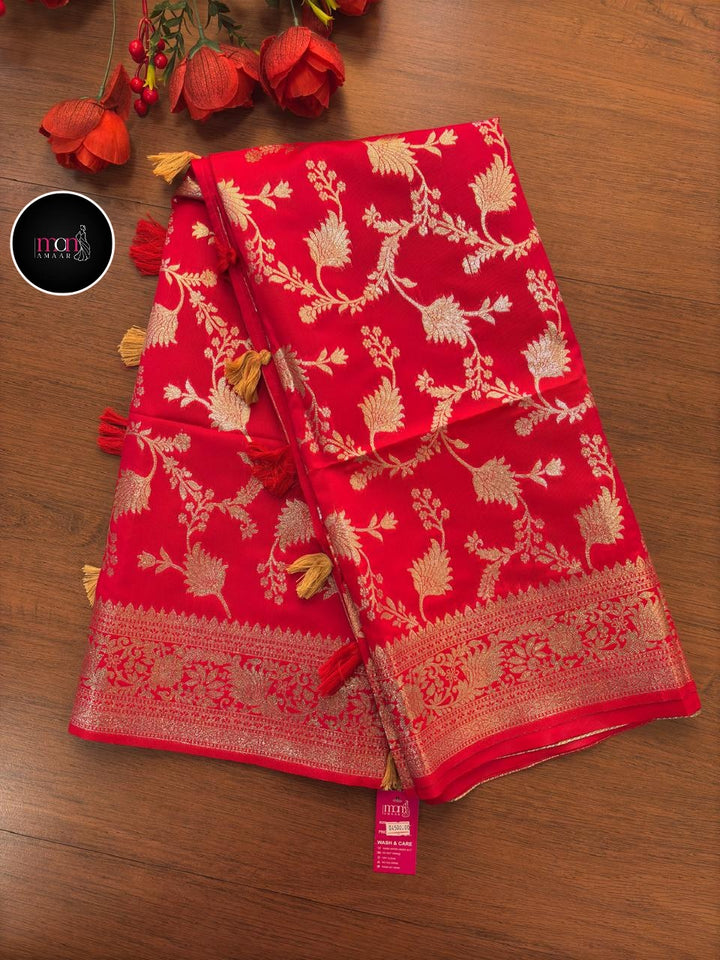 Zari Symphony -Soft Banarasi Silk (Semi)Saree