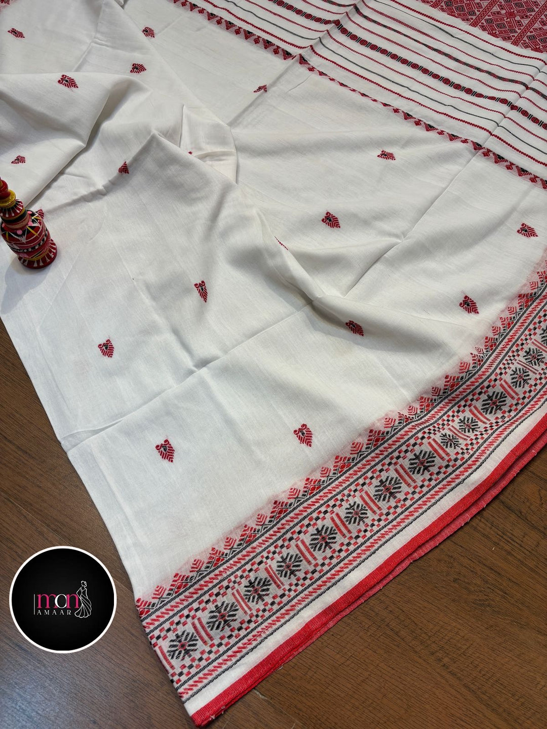 Brahmaputra Weaves-Assam Khadi Jamdani Saree