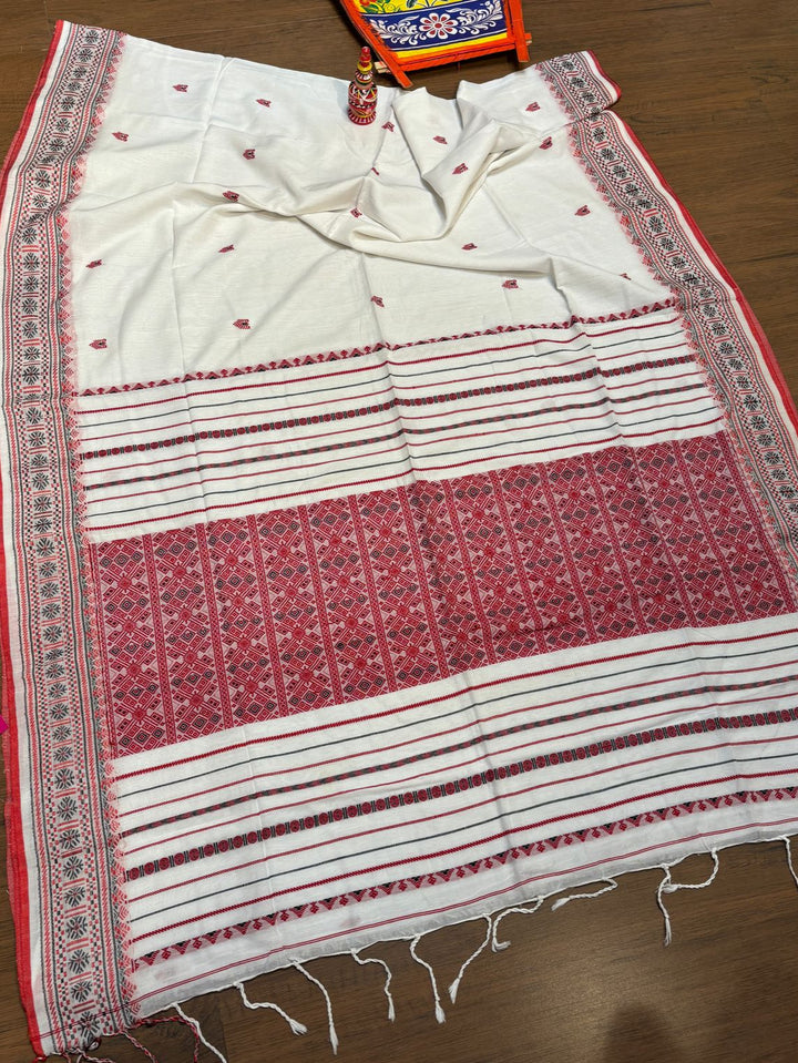 Brahmaputra Weaves-Assam Khadi Jamdani Saree