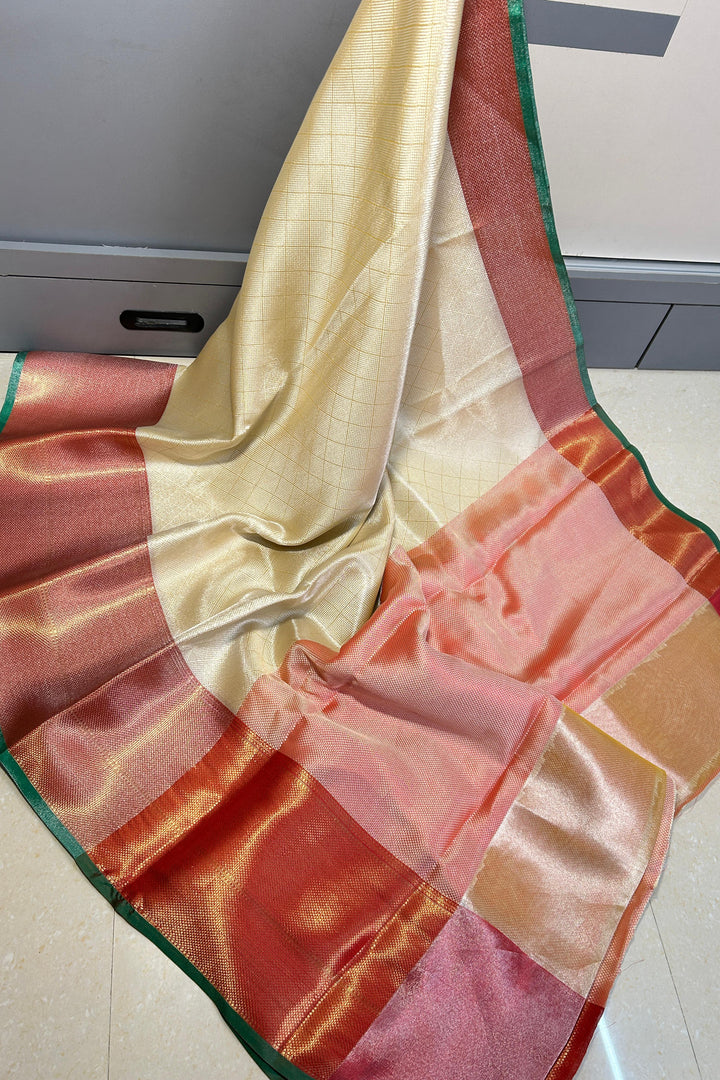 Sweet Emotion Banarasi Tissue kanjivaram Silk Saree