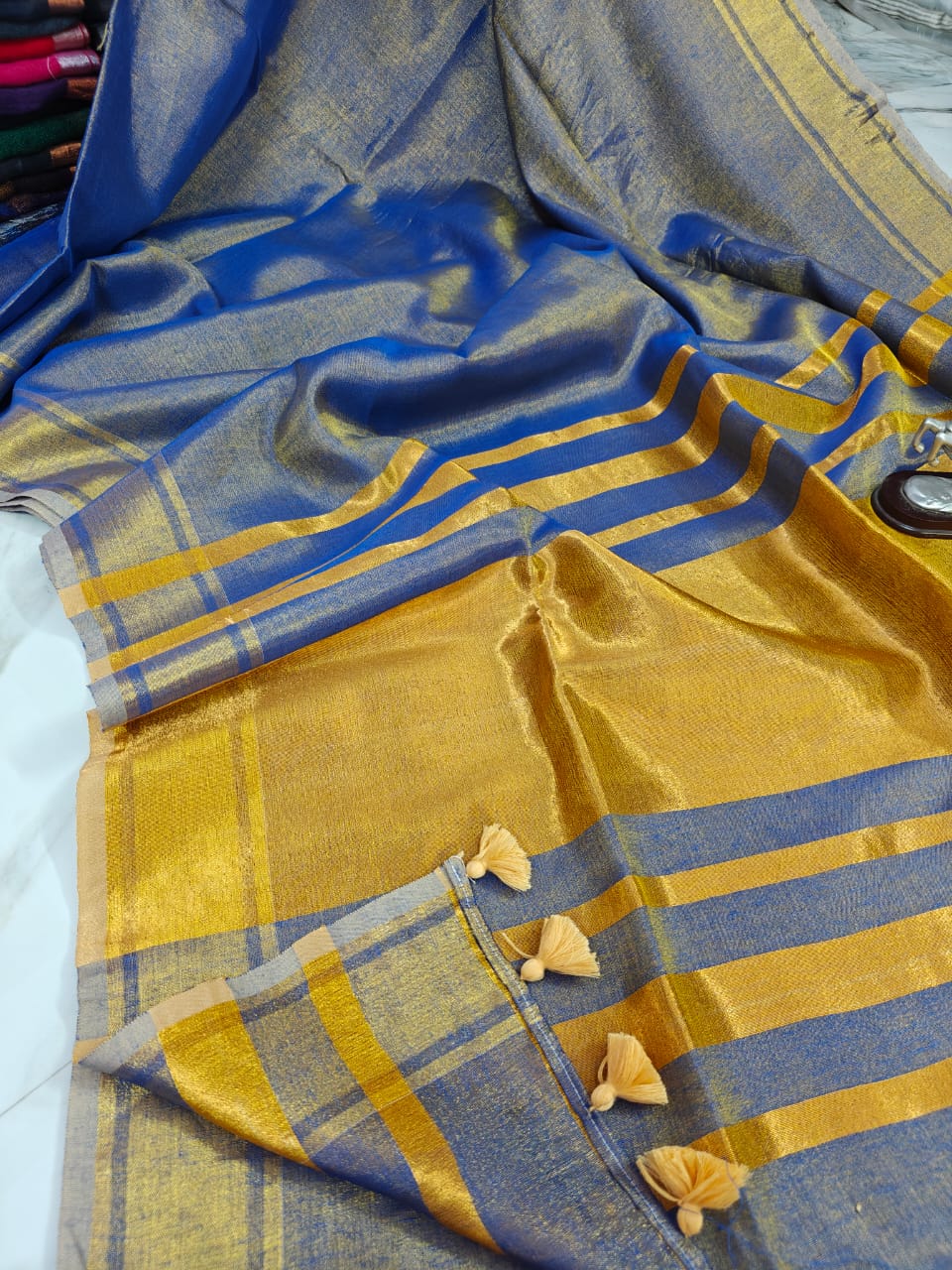 A Traveler's Tune Tissue Linen Saree