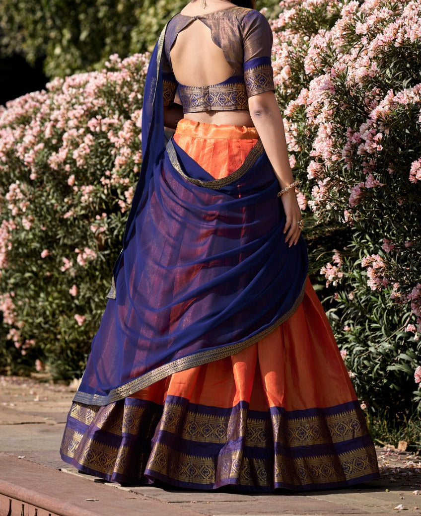 South-style Designer Kanchipuram Silk lehenga