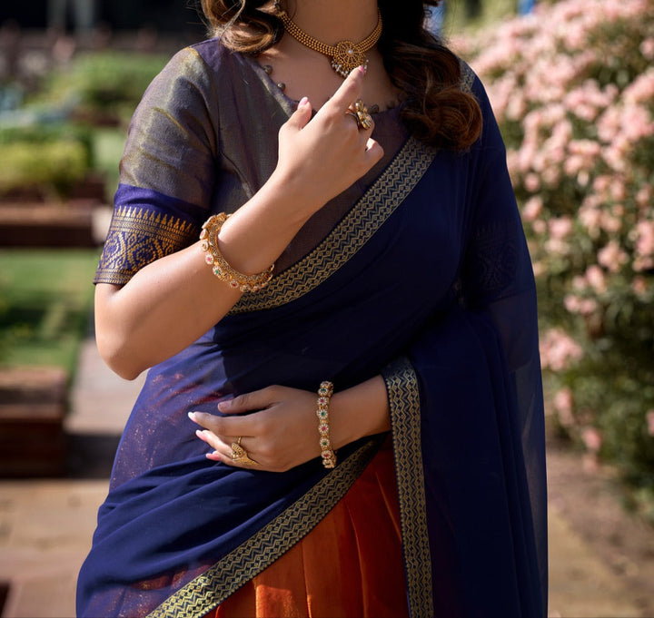 South-style Designer Kanchipuram Silk lehenga