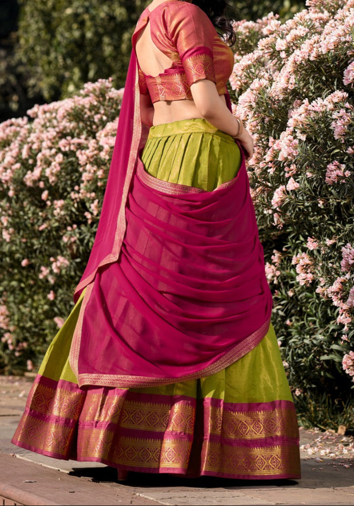 South-style Designer Kanchipuram Silk lehenga