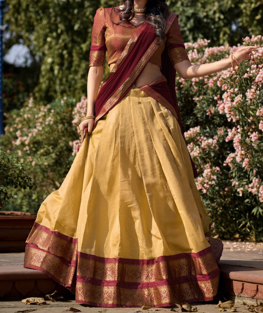 South-style Designer Kanchipuram Silk lehenga