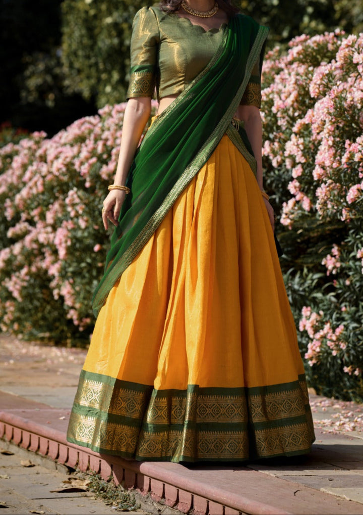 South-style Designer Kanchipuram Silk lehenga