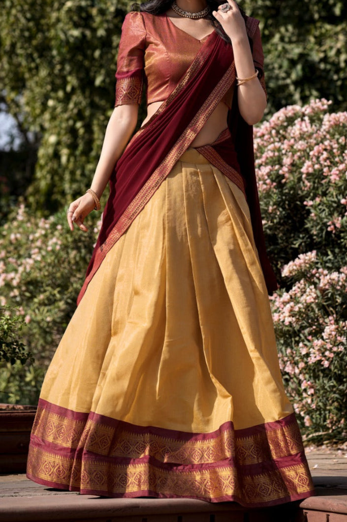 South-style Designer Kanchipuram Silk lehenga