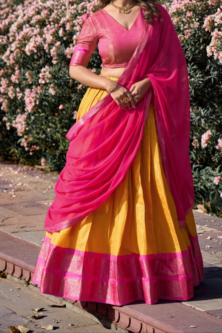 South-style Designer Kanchipuram Silk lehenga