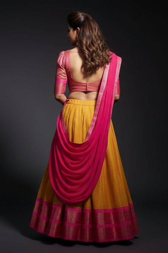 South-style Designer Kanchipuram Silk lehenga
