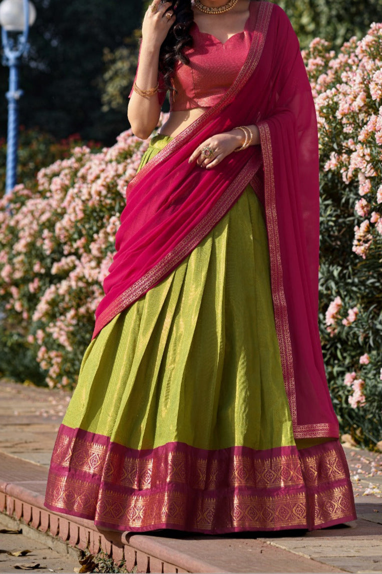 South-style Designer Kanchipuram Silk lehenga