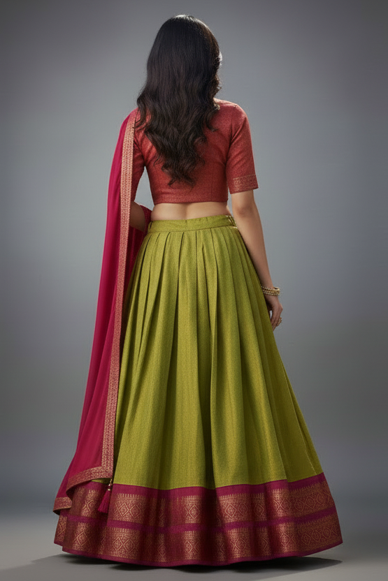 South-style Designer Kanchipuram Silk lehenga