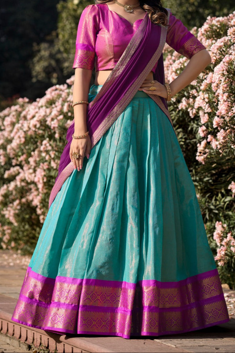 South-style Designer Kanchipuram Silk lehenga