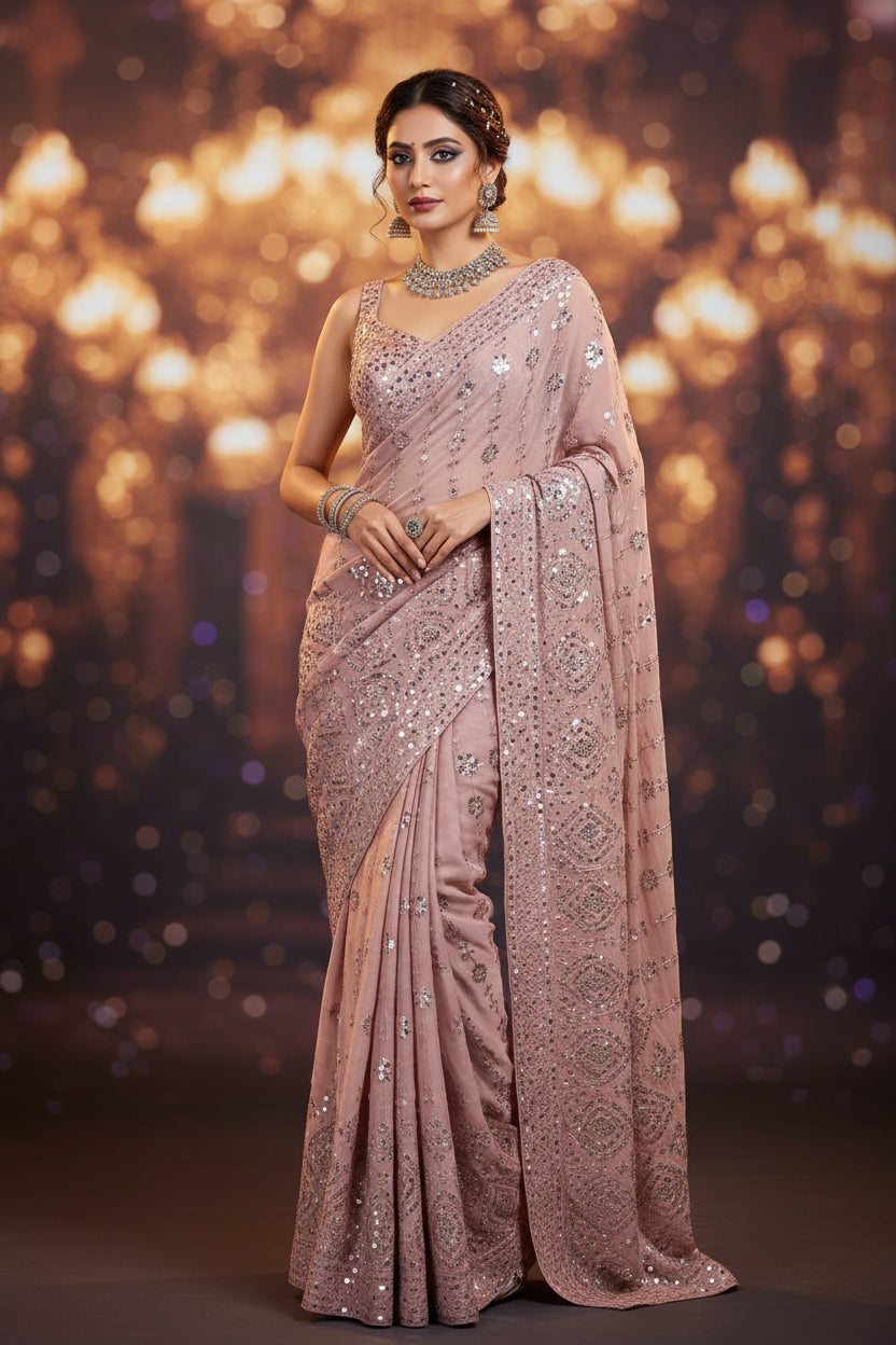 Sparkle Wave -Georgette Saree