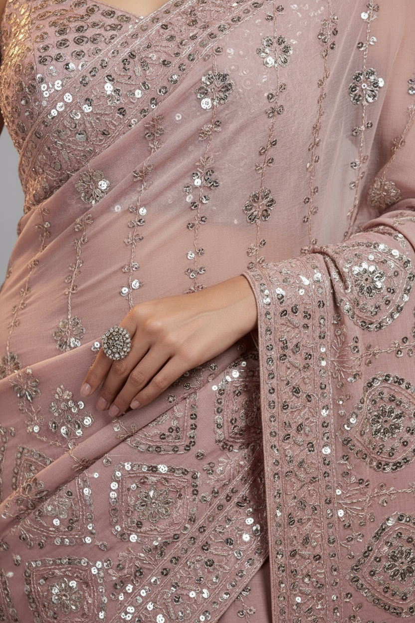 Sparkle Wave -Georgette Saree