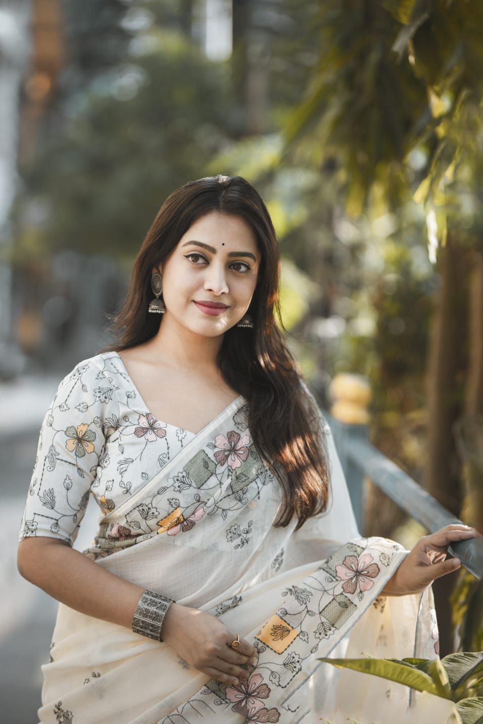 My Morning Song Fancy Linen Saree