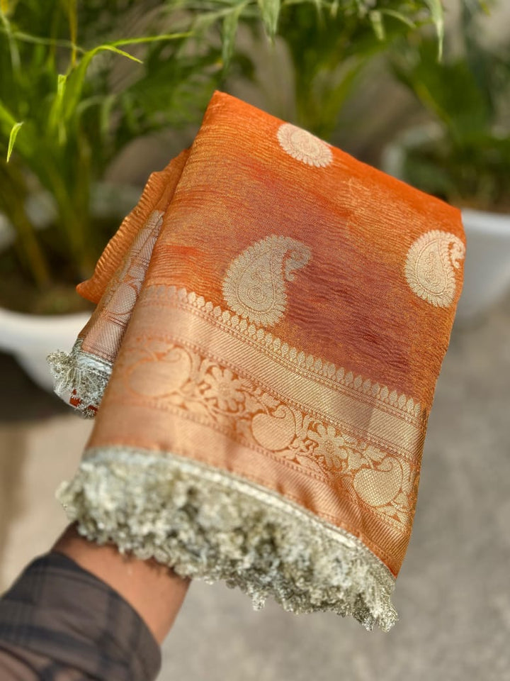 Scent Of Serenity Banarasi Tissue Katan Silk Saree