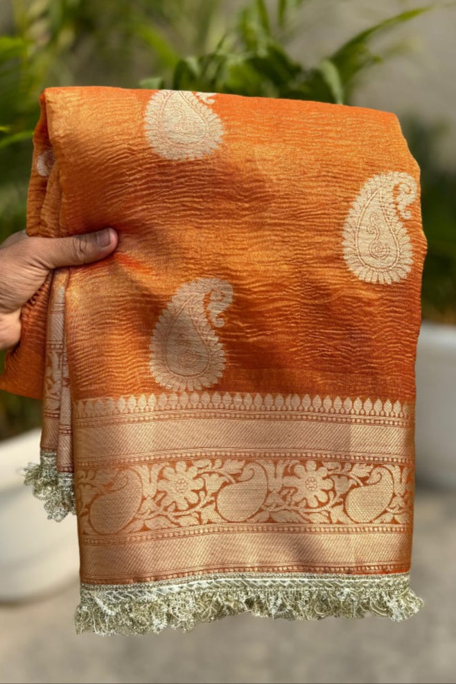 Scent Of Serenity Banarasi Tissue Katan Silk Saree