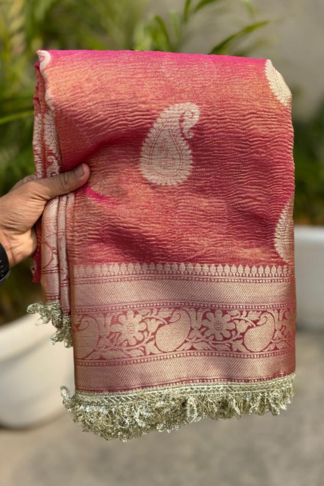 Scent Of Serenity Banarasi Tissue Katan Silk Saree