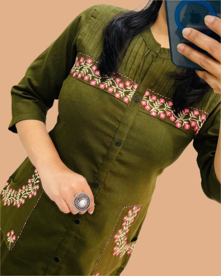 Pretty Aura Cotton Kurti Set