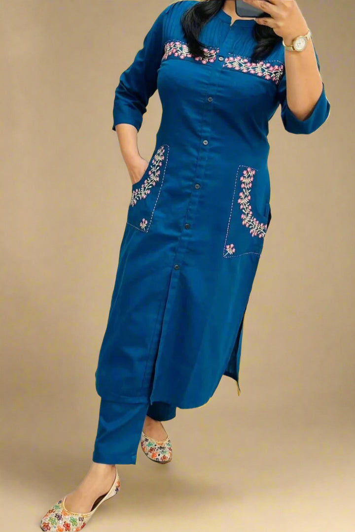 Pretty Aura Cotton Kurti Set