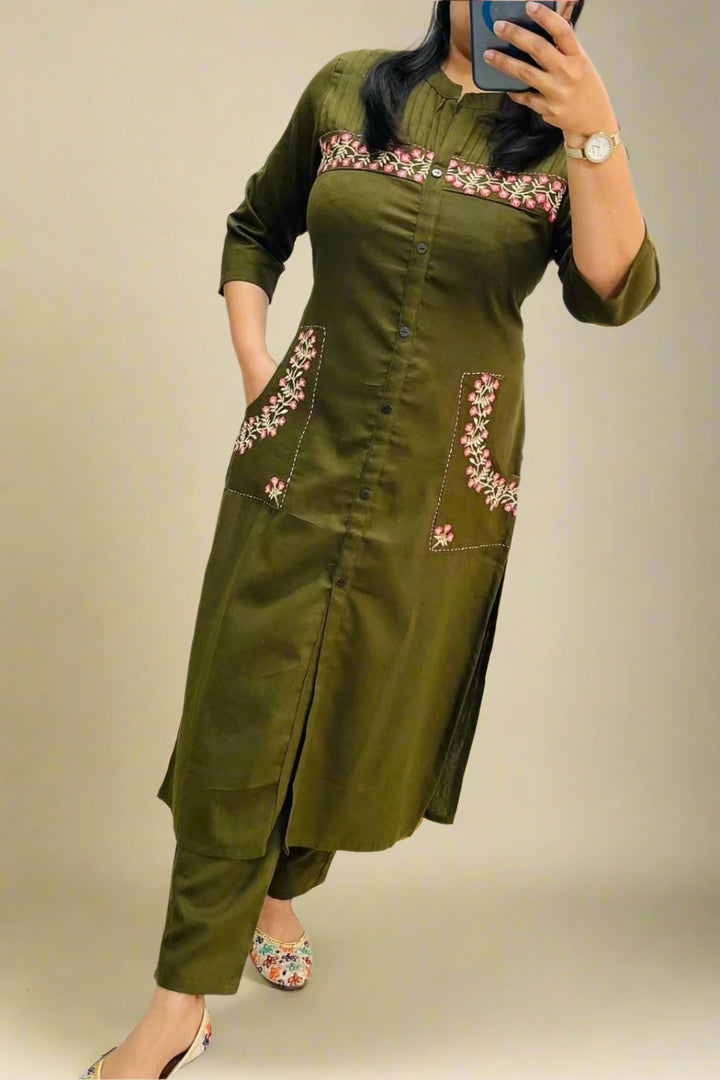 Pretty Aura Cotton Kurti Set