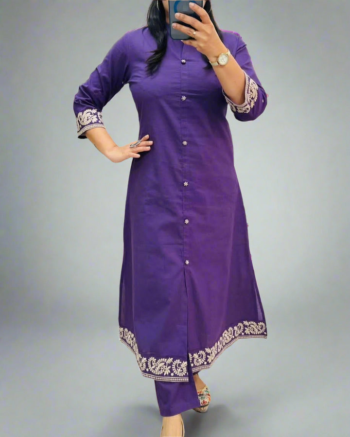 Blazing Bright Cotton Kurti Set