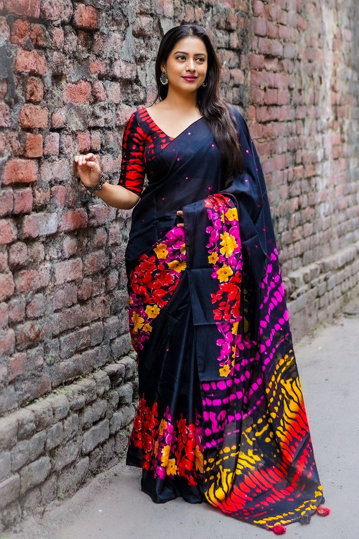 Floral Manipuri Silk Saree